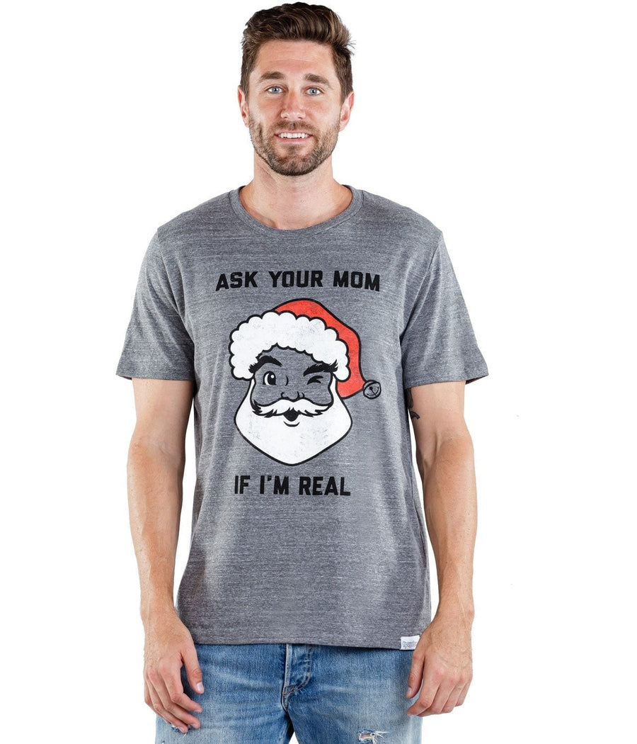 Men's Ask Your Mom If I'm Real Tee (Grey) Image 2