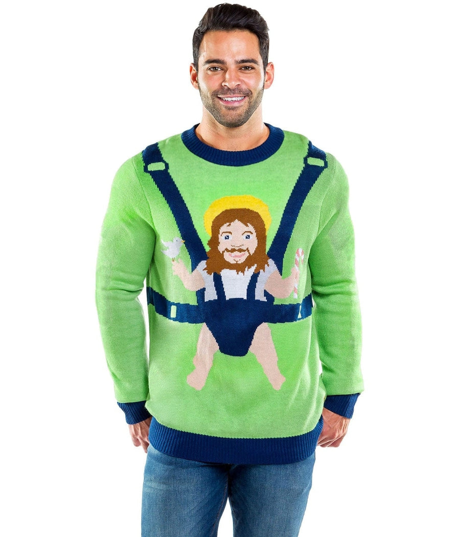 Men s Baby Jesus Christmas Sweater Tipsy Elves