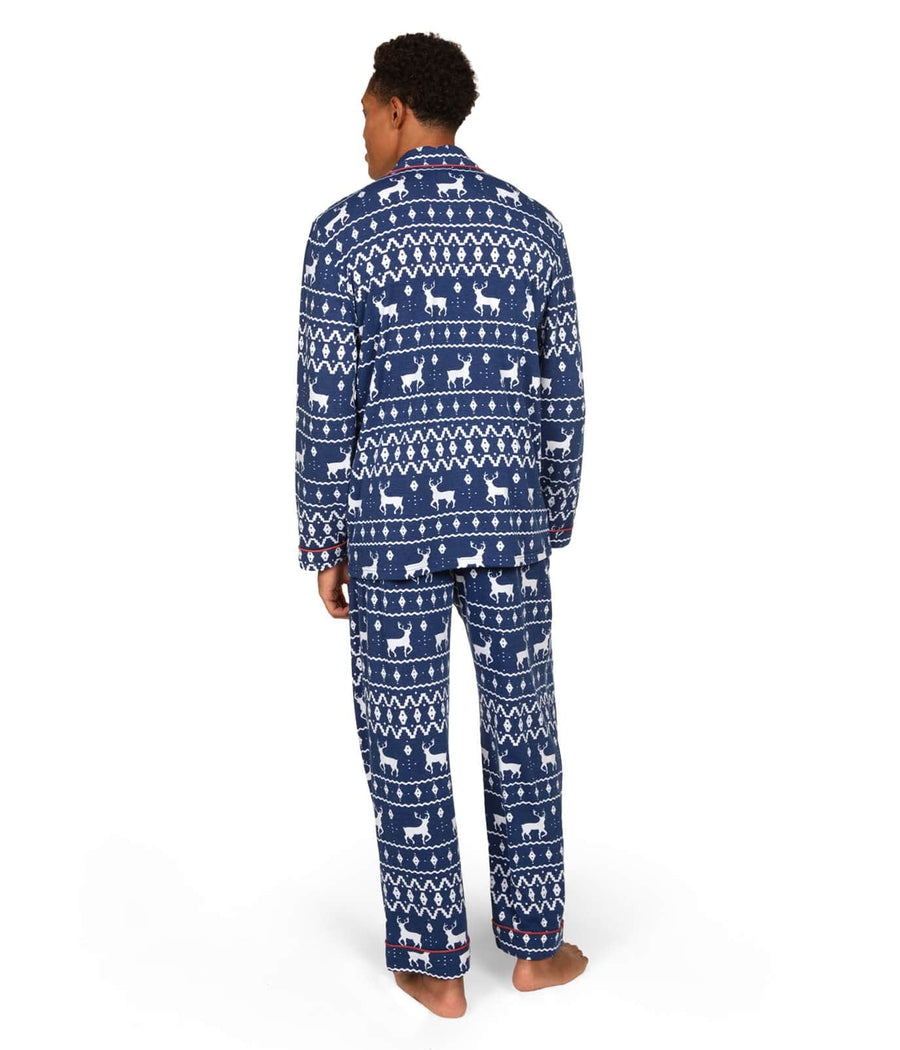 Men's Blue Reindeer Pajama Set Image 2