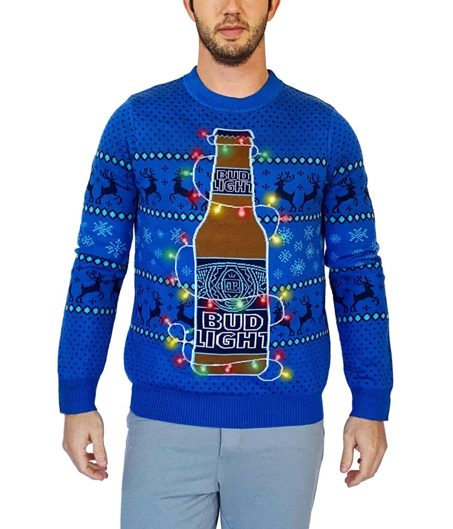 Men's Bud Light Beer Light Up Sweater Primary Image