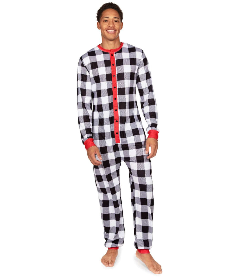 Men's Christmas Crew Plaid Onesie Pajamas