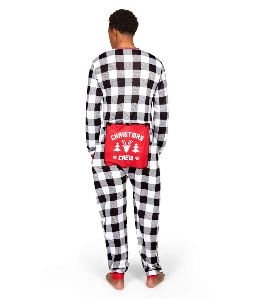 Men's Christmas Crew Plaid Onesie Pajamas Image 2