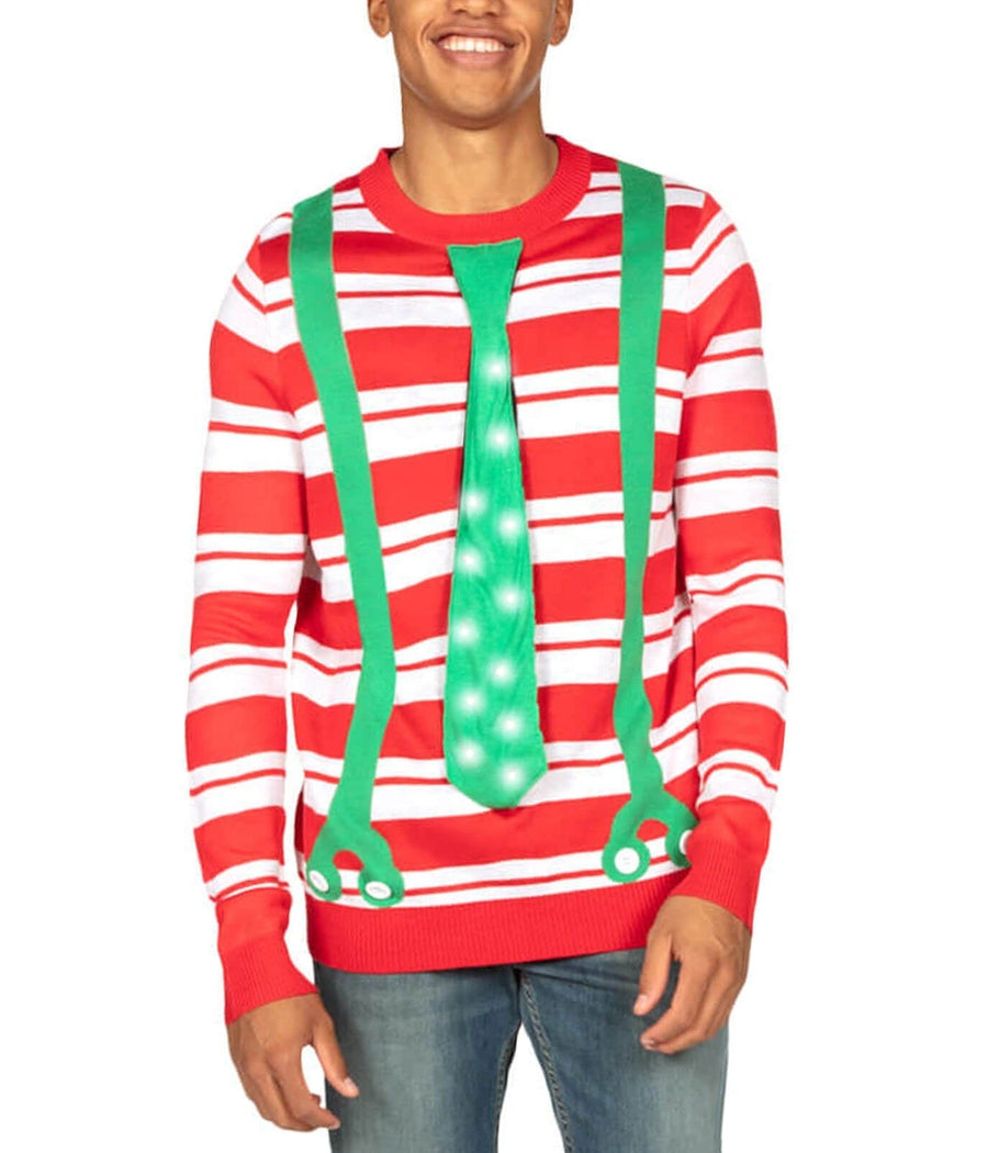 Formally Festive Light Up Ugly Christmas Sweater: Men's Christmas Outfits |  Tipsy Elves