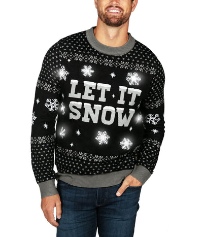 Men's Let it Snow Light Up Ugly Christmas Sweater Image 2