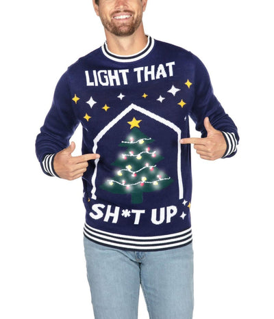 Men's Light that Sh*t Up Ugly Christmas Sweater