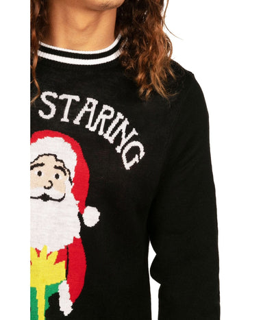 Men's Stop Staring Ugly Christmas Sweater Image 3