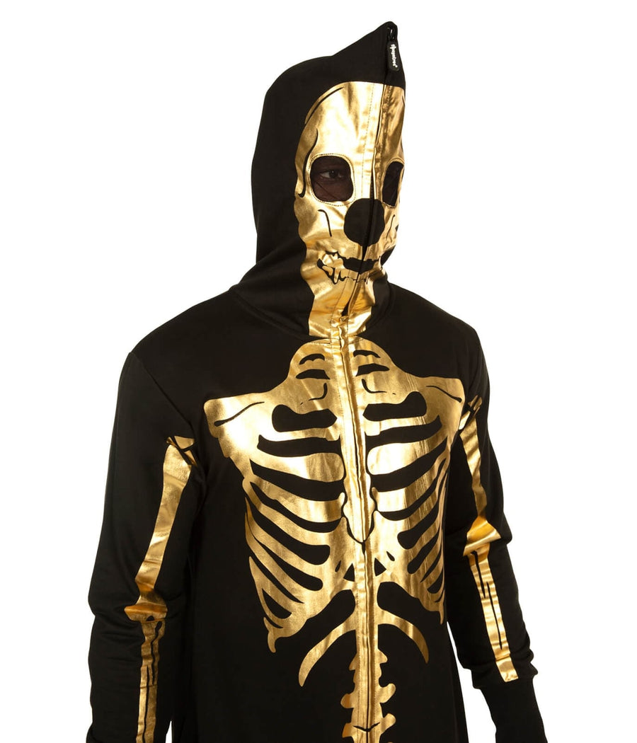 Men's Gold Skeleton Costume Image 3