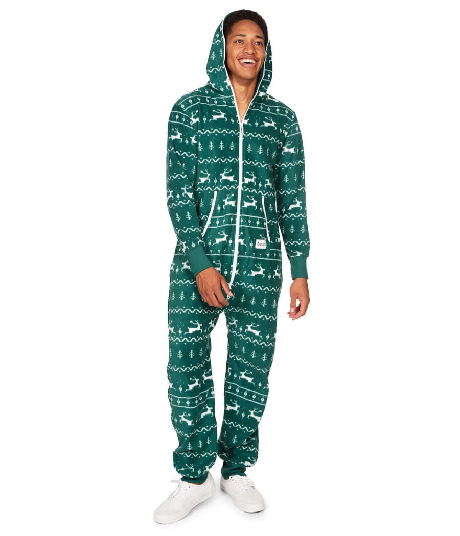 Men's Green Fair Isle Jumpsuit