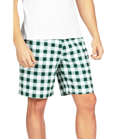 Men's Green Gingham Shorts Image 2::Men's Green Gingham Shorts