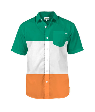 Men's Irish Flag Button Down Shirt Image 6