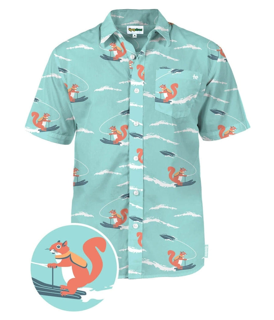 Squirrel On Water Skis Hawaiian Shirt: Men's Summer Outfits | Tipsy Elves