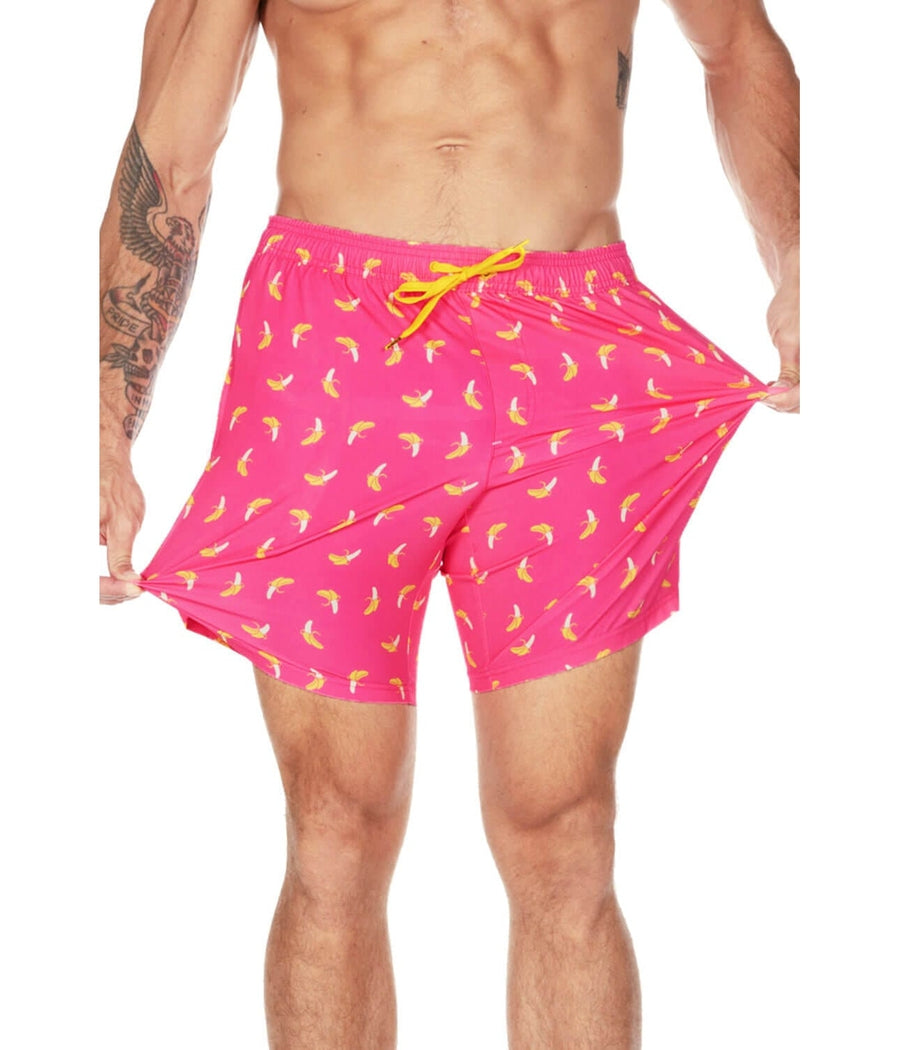 Pink Banana Peel Stretch Swim Trunks Image 4