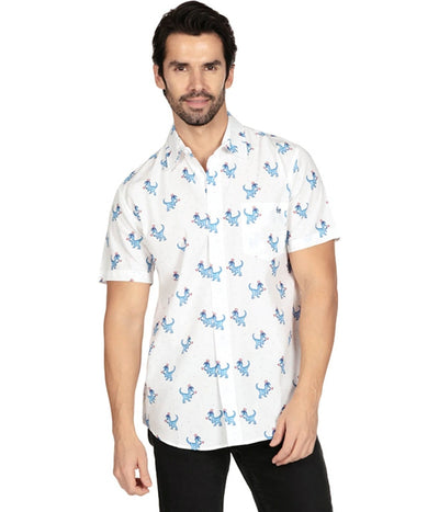 Men's Prehistoric Patriot Button Down Shirt Image 2