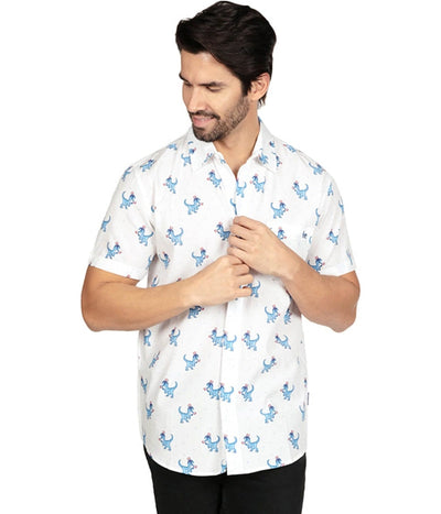 Men's Prehistoric Patriot Button Down Shirt Image 4