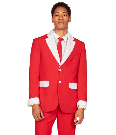 Men's Furry Santa Blazer with Tie Image 3