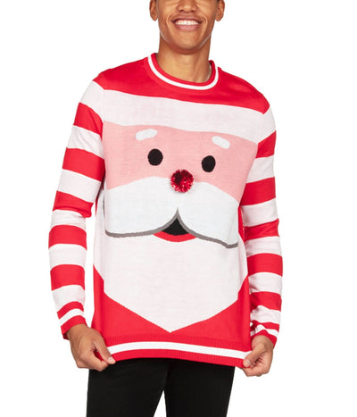 Men's Santa's Close Up Ugly Christmas Sweater Primary Image