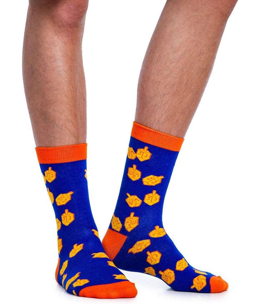 Men's Jewish Dreidel Socks (Fits Sizes 8-11M)