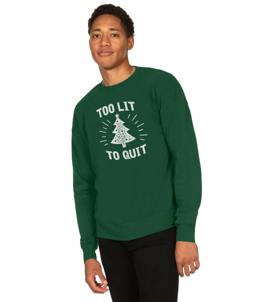 Men's Too Lit To Quit Crewneck Sweatshirt Primary Image