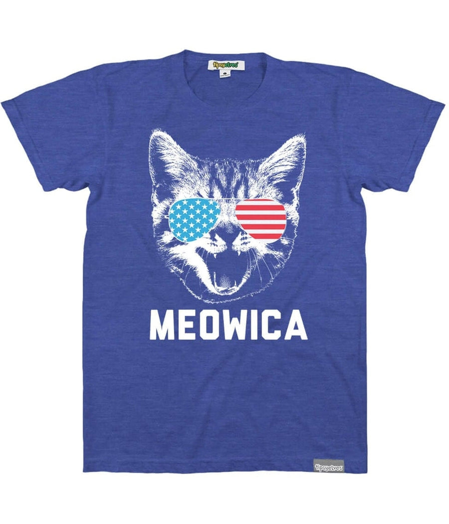 Women's Blue Meowica Oversized Boyfriend Tee Image 3