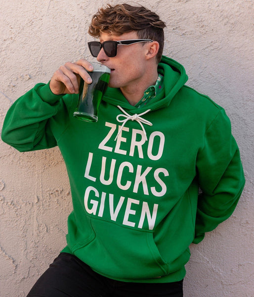 Zero Lucks Given Hoodie: Men's Paddy's Outfits Tipsy Elves