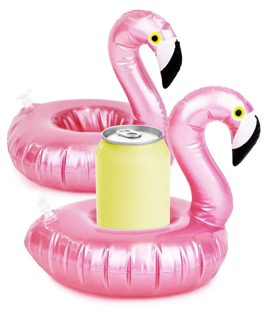 Metallic Flamingo Drink Float (2 Pack): Summer Accessories | Tipsy Elves