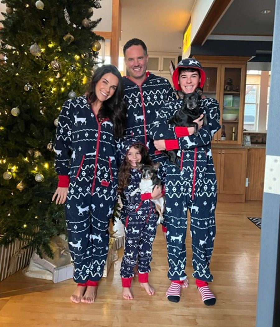 Matching Blue Reindeer Family Jumpsuits