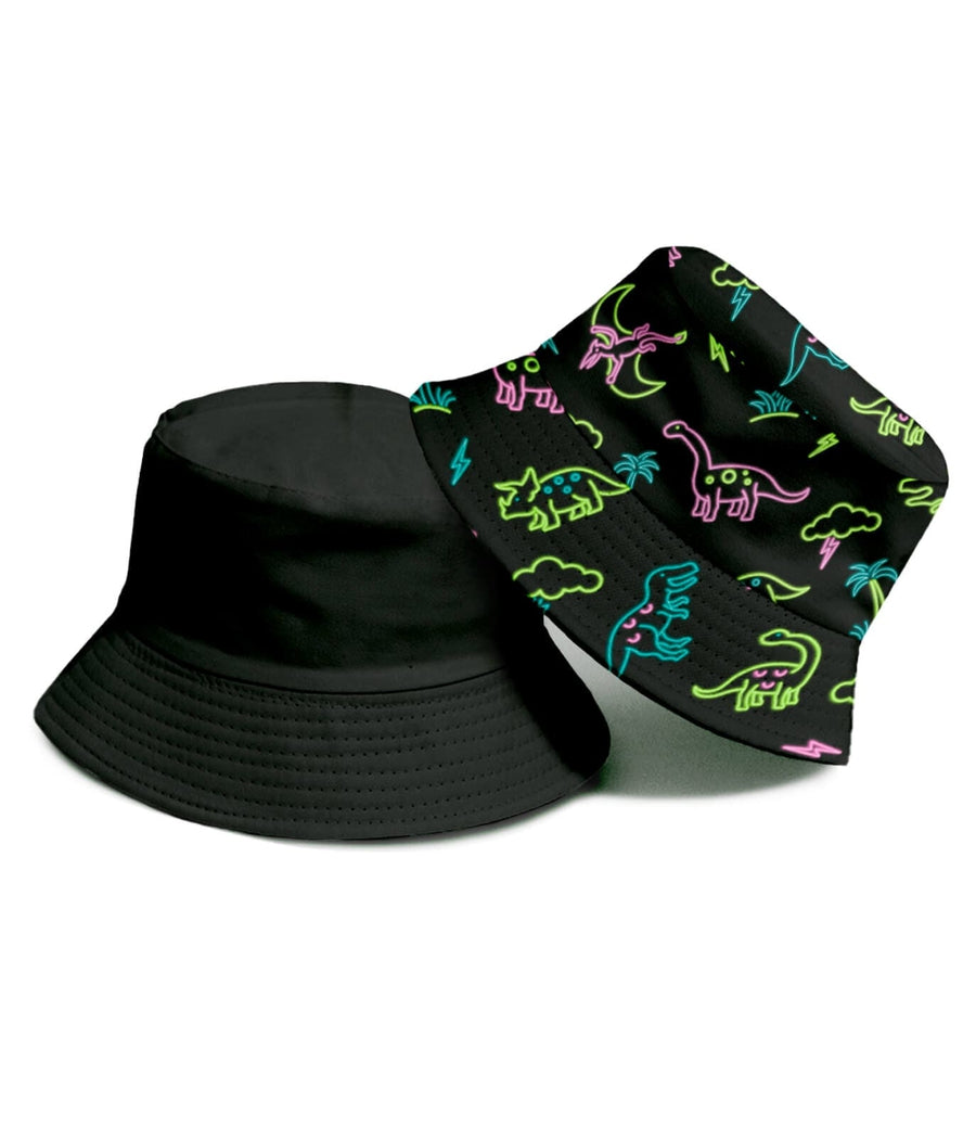 Neon Dinosaur Reversible Bucket Hat