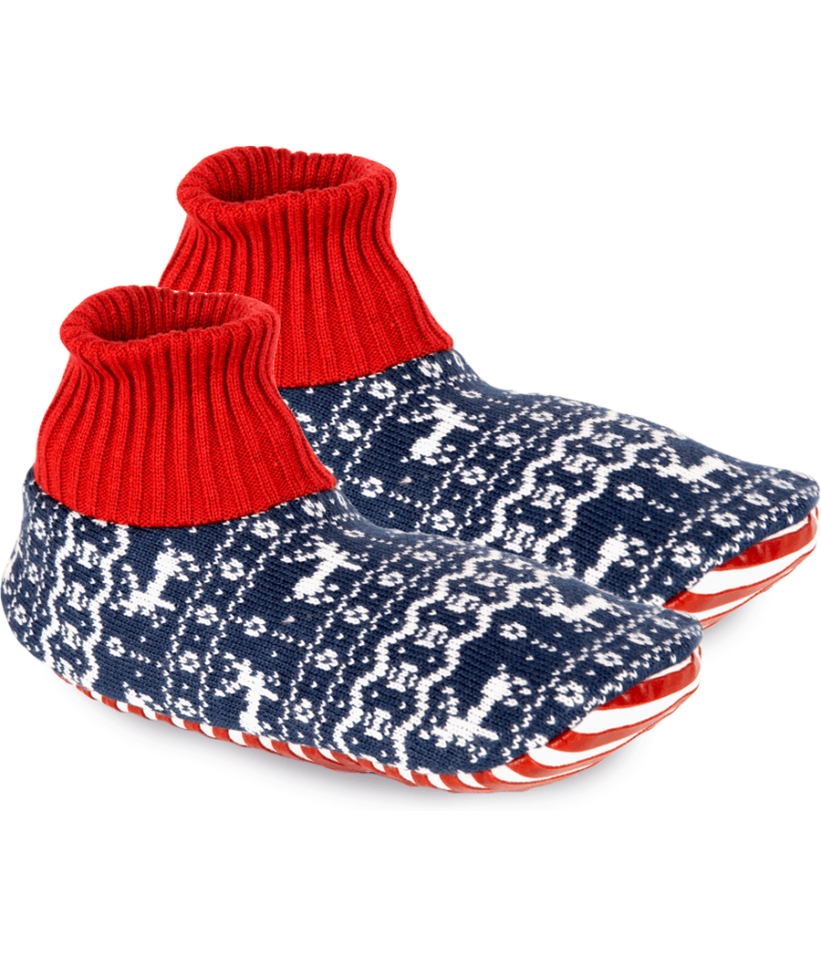 Blue Reindeer Slipper Socks: Christmas Outfits