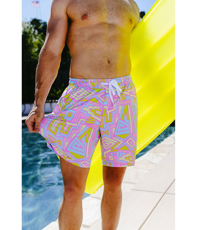 Retro Ride Stretch Swim Trunks