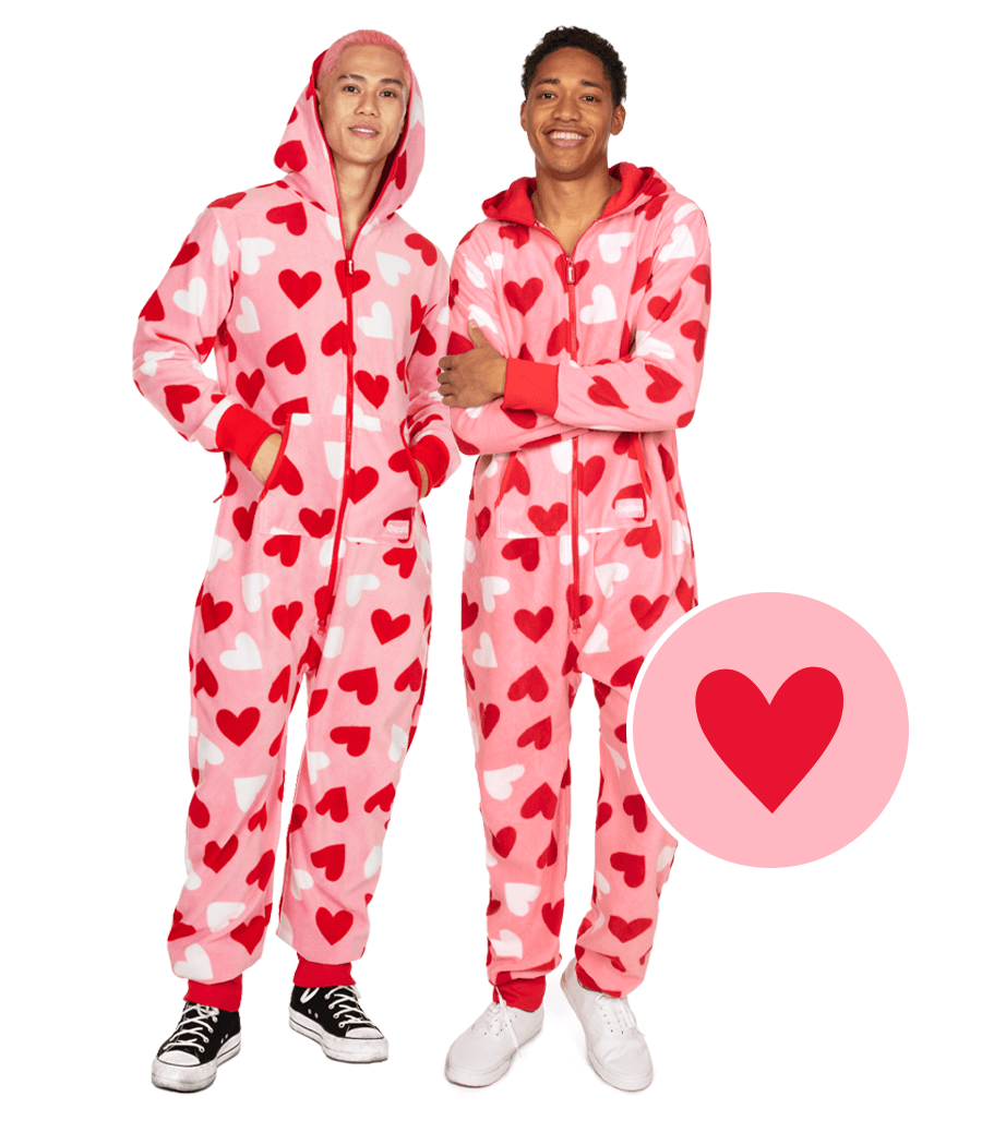 Matching Full Hearts Couples Jumpsuits