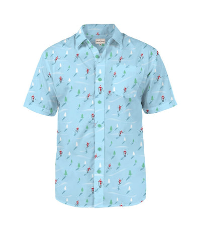 Men's Christmas Skiing Santa Hawaiian Shirt Image 2