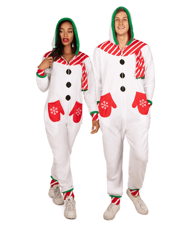 Matching Snowman Couples Jumpsuits Primary Image