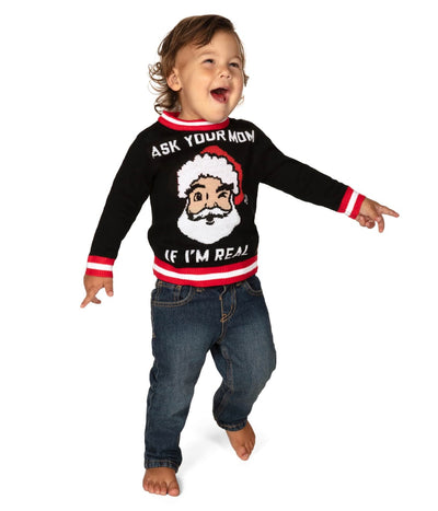 Toddler Boy's Ask Your Mom Ugly Christmas Sweater Image 2