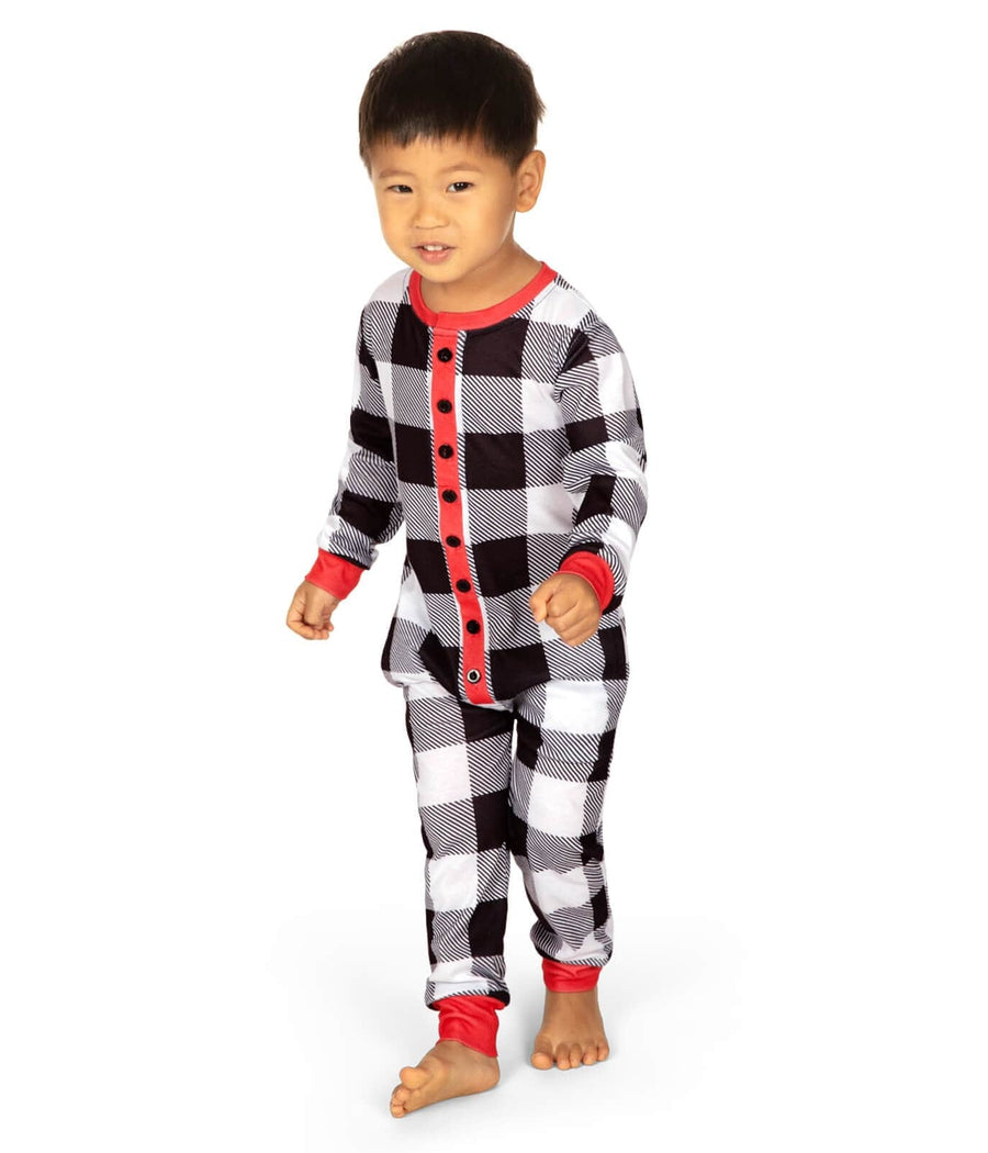 Toddler Boy's Christmas Crew Plaid Onesie Pajamas Image 2