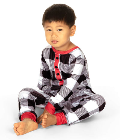 Toddler Boy's Christmas Crew Plaid Onesie Pajamas Image 3