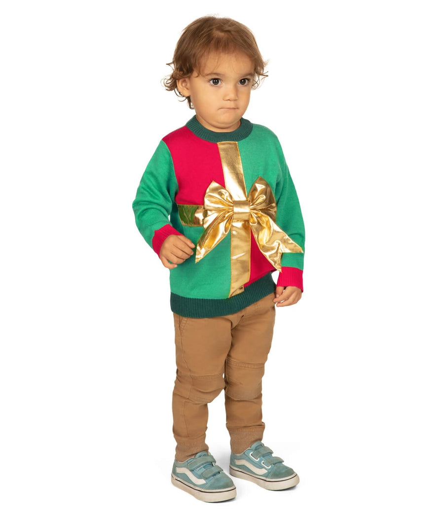 Toddler Boy's Little Present Ugly Christmas Sweater Image 2