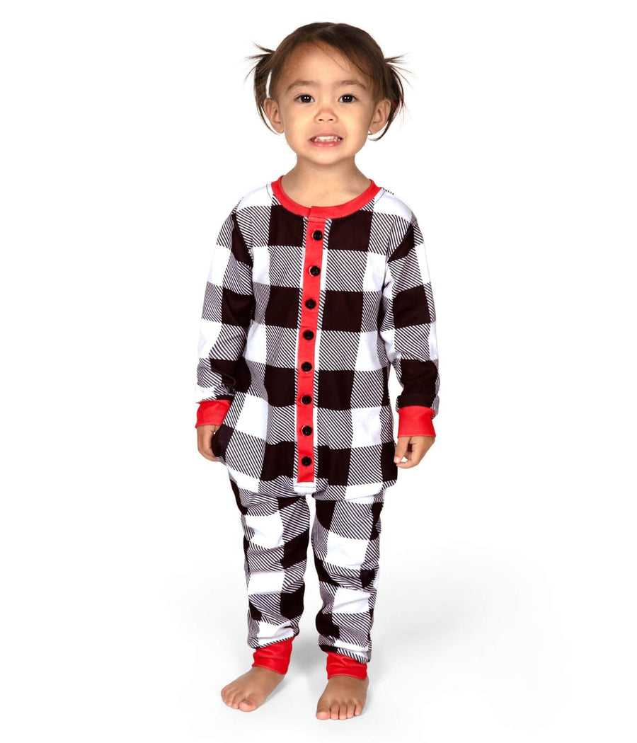 Toddler Girl's Christmas Crew Plaid Onesie Pajamas Image 2