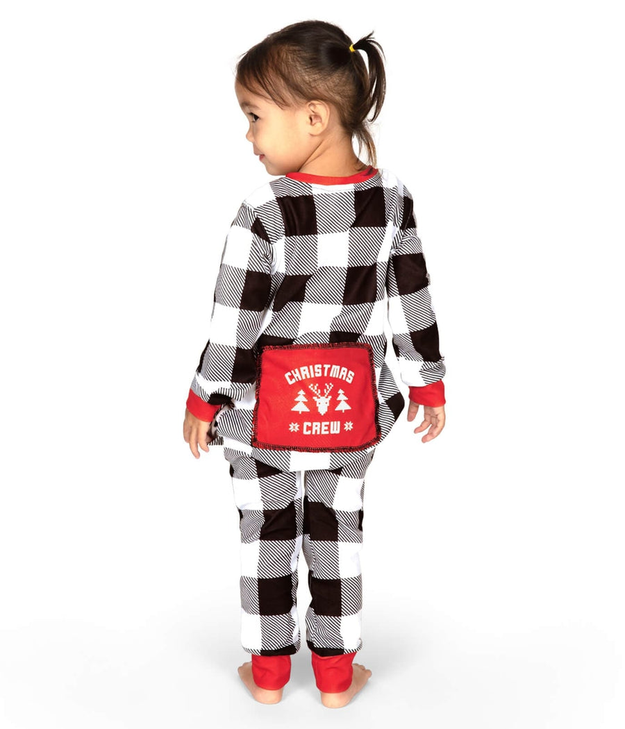 Toddler Girl's Christmas Crew Plaid Onesie Pajamas Image 3
