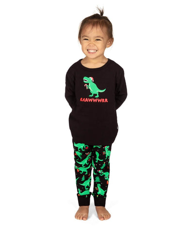 Toddler Girl's Rawr Dinosaur Pajama Set Image 4