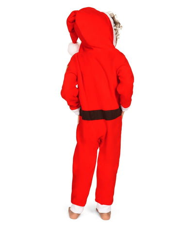 Toddler Girl's Santa Jumpsuit With Fur Image 3