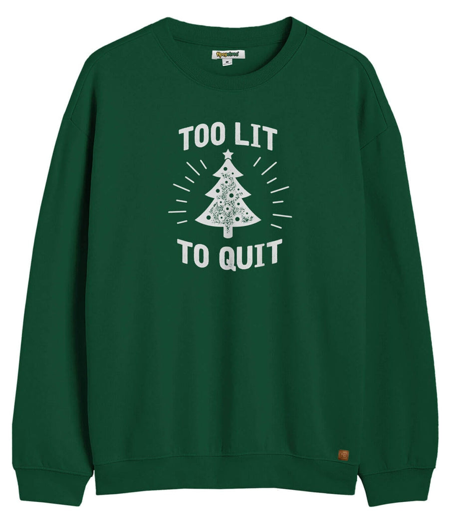 Women's Too Lit To Quit Crewneck Sweatshirt Image 2