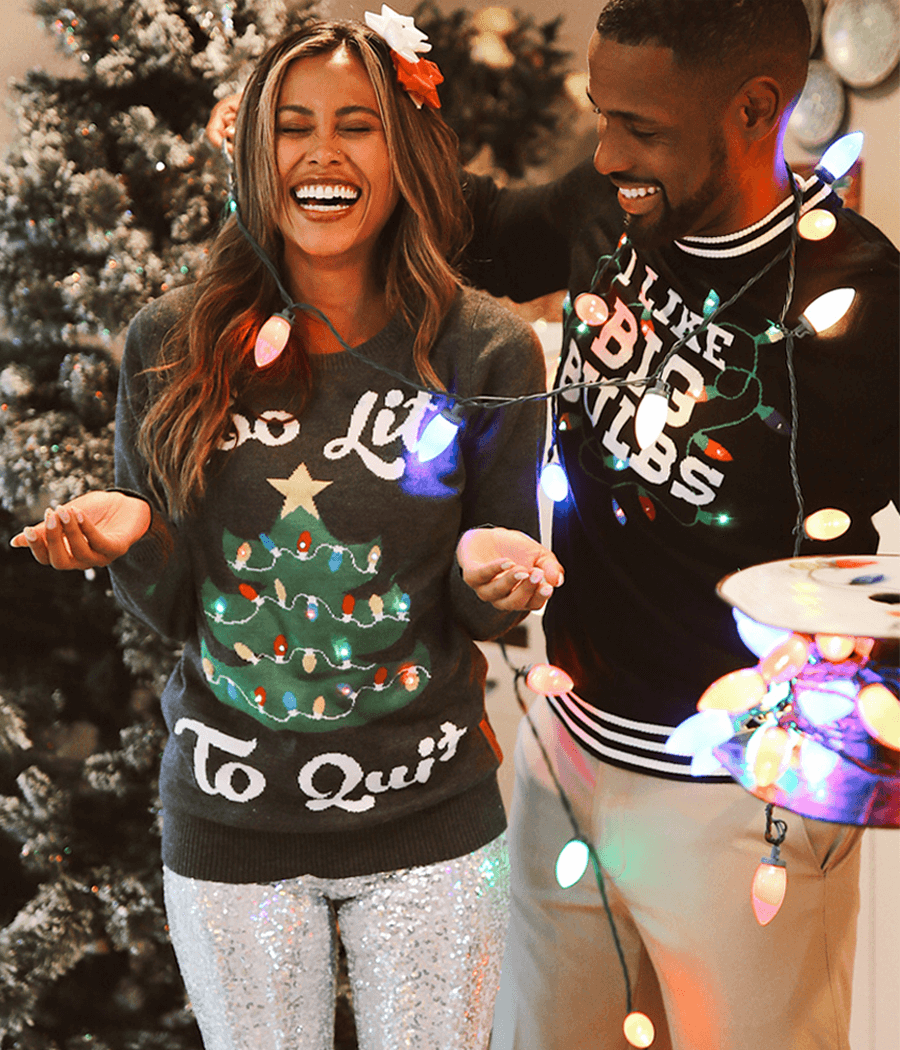 Too Lit Light Up Plus Size Ugly Christmas Sweater: Women's