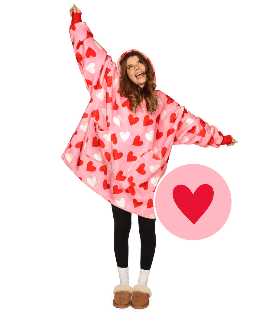 Full Hearts Blanket Hoodie