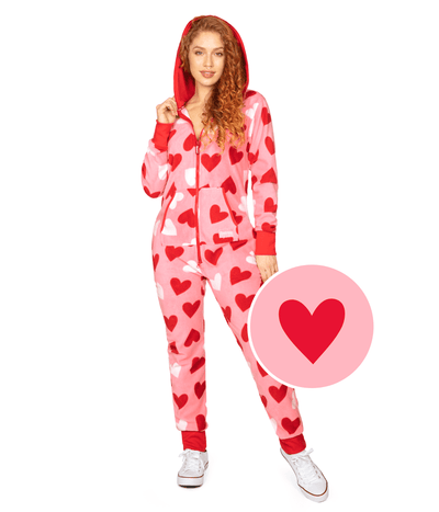 Women's Full Hearts Jumpsuit Primary Image