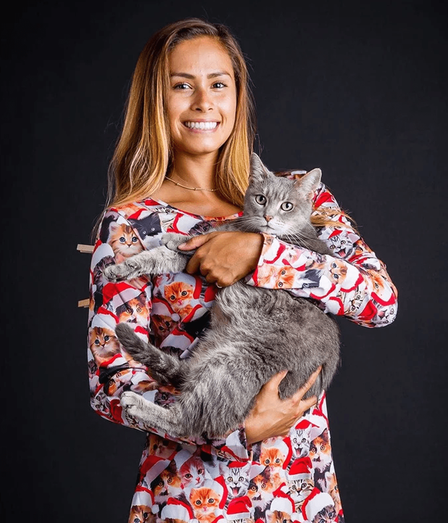 Christmas cat dress womens sale