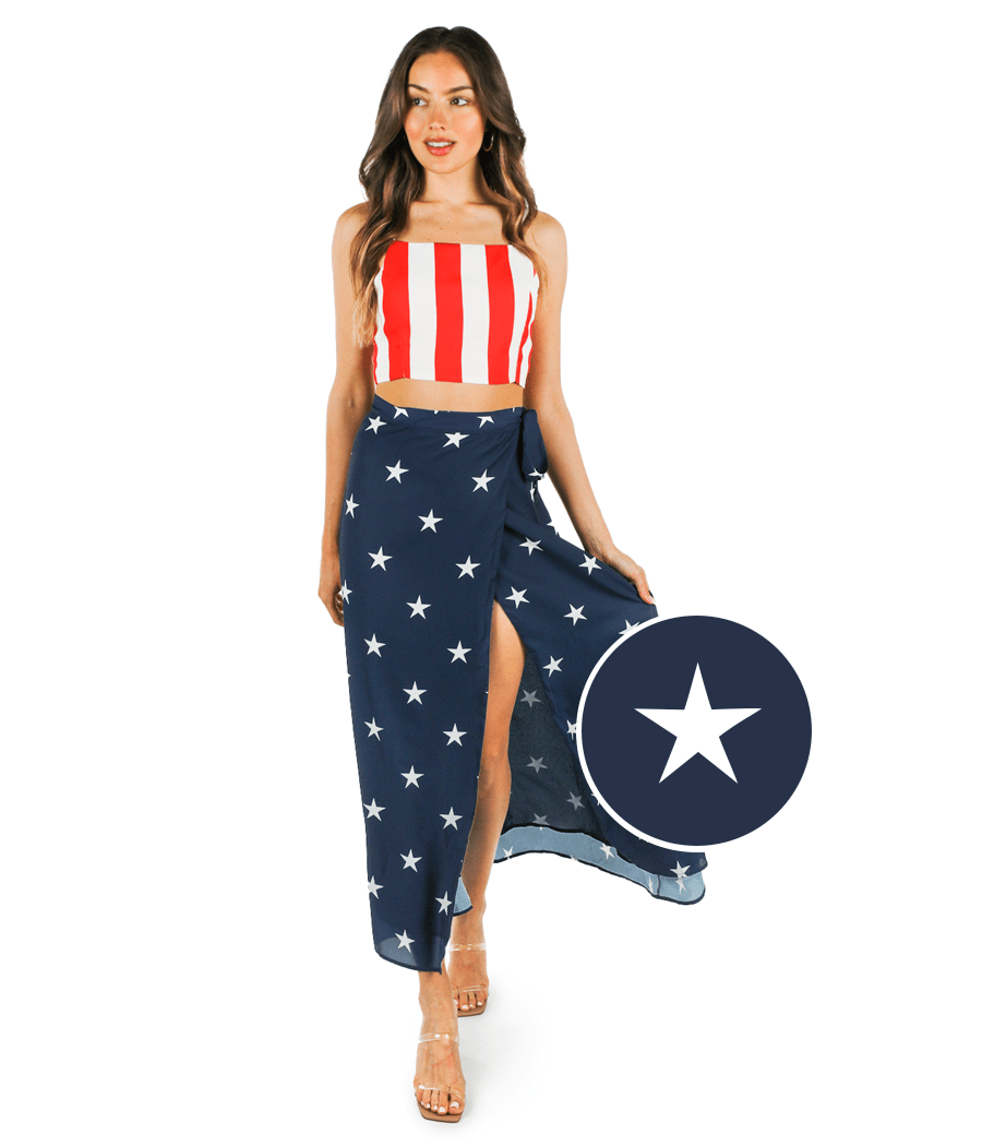 American Flag 2-Piece Maxi Dress