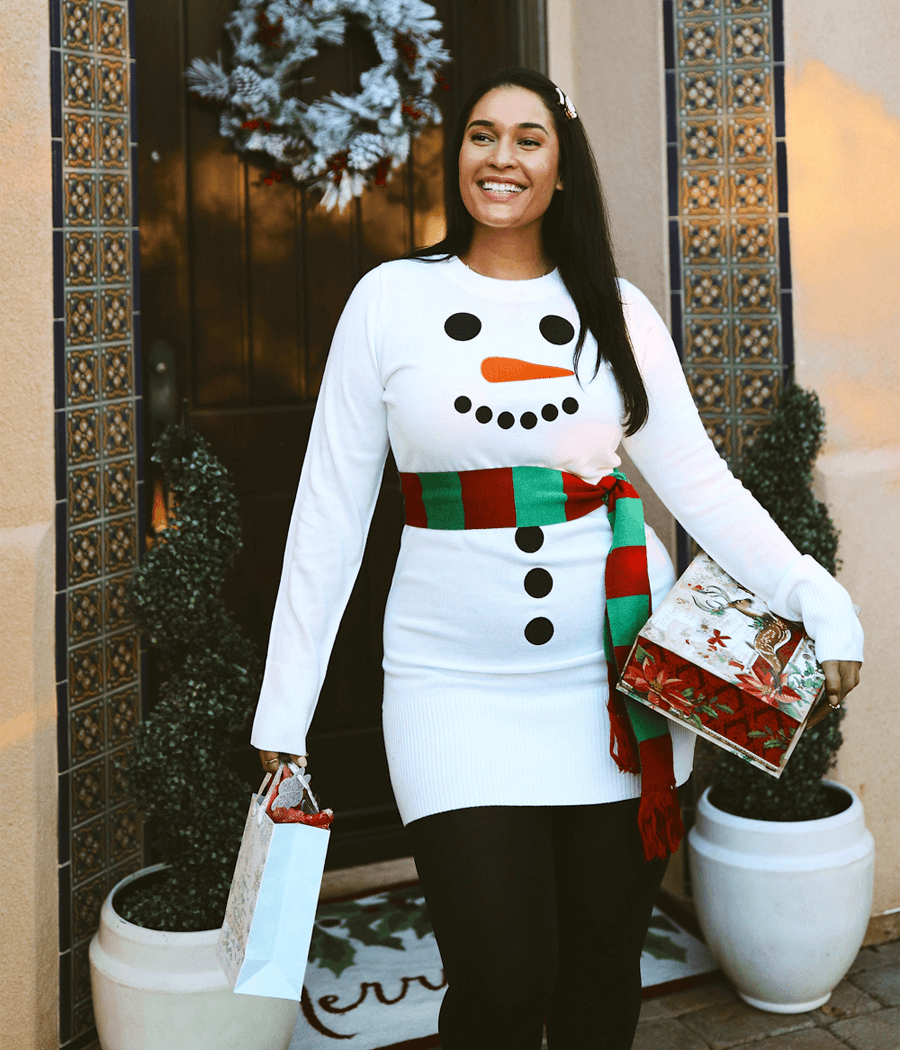 Womens santa sweater deals dress