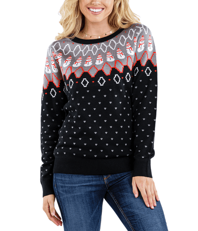 Women's Swooping Snowman Ugly Christmas Sweater