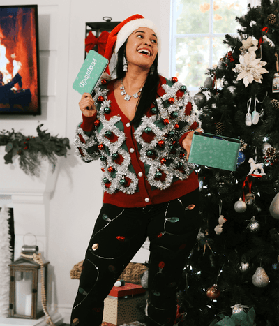 Women's Tacky Tinsel Plus Size Cardigan Sweater