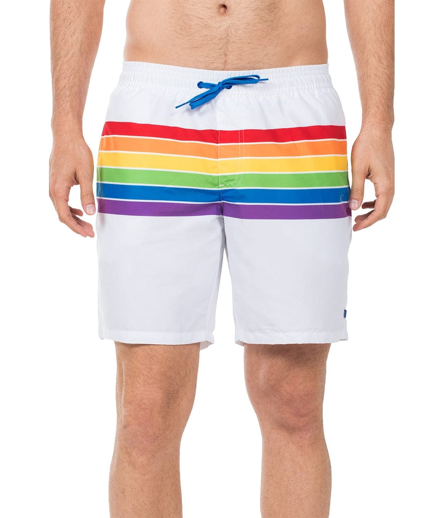 White Rainbow Swim Trunks Image 2